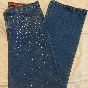 NYDJ Tummy Tuck Jeans w/Rhinestone Embellisments